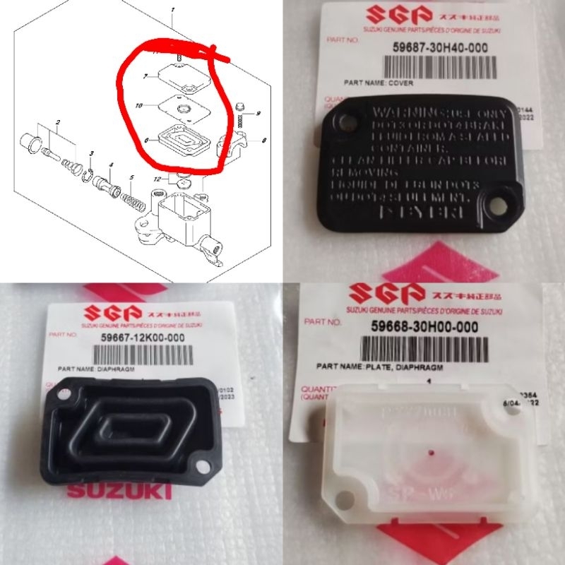 karet sel sil plat tutup tempat minyak rem master rem plate diaphragm tokico suzuki satria Fu injeks