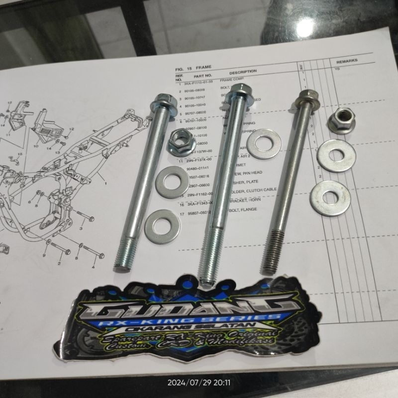 Baut monting Mounting Baut as rangka Baut rangka RX king RXk rxs RX spesial universal sepaket tingga