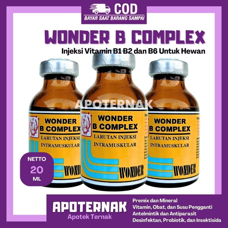 WONDER B COMPLEX 20 ml - Vitamin B Komplek Hewan - Vit B Kompleks Hewan