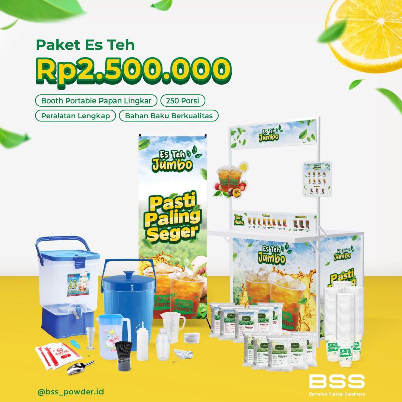 

[WAJIB CHAT ADMIN] PAKET USAHA PORTABEL 250 PORSI || Bahan Baku dan Perlengkapan Siap Langsung Bisa Jualan BSS POWDER