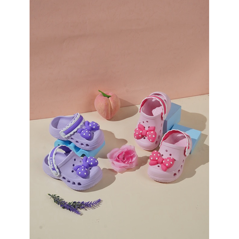 Sandal Karet Anak Mispie Kids Polka Dots Ribbon