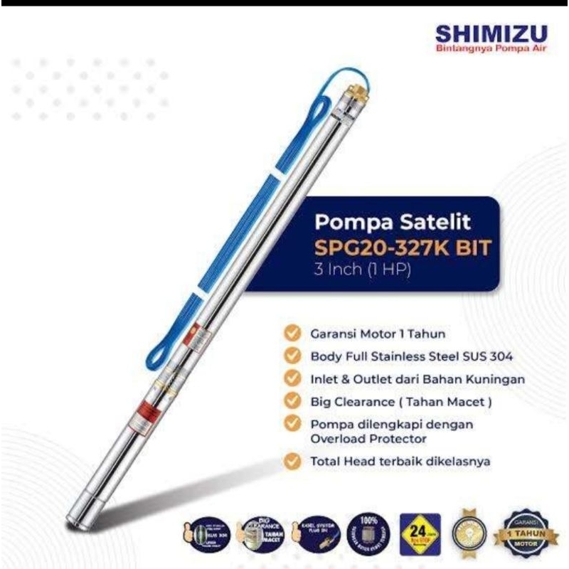 pompa submersible pump shimizu spg k327 bit pompa celup sumur dalam 50 meter