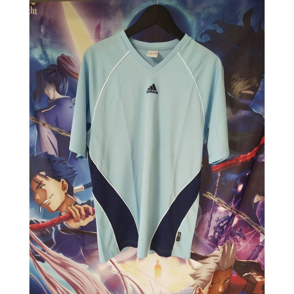 Adidas Stripes Center Blue Sky Jersey Tee Kaos Tshirt Official Original Second Japan Korea Brand Vin