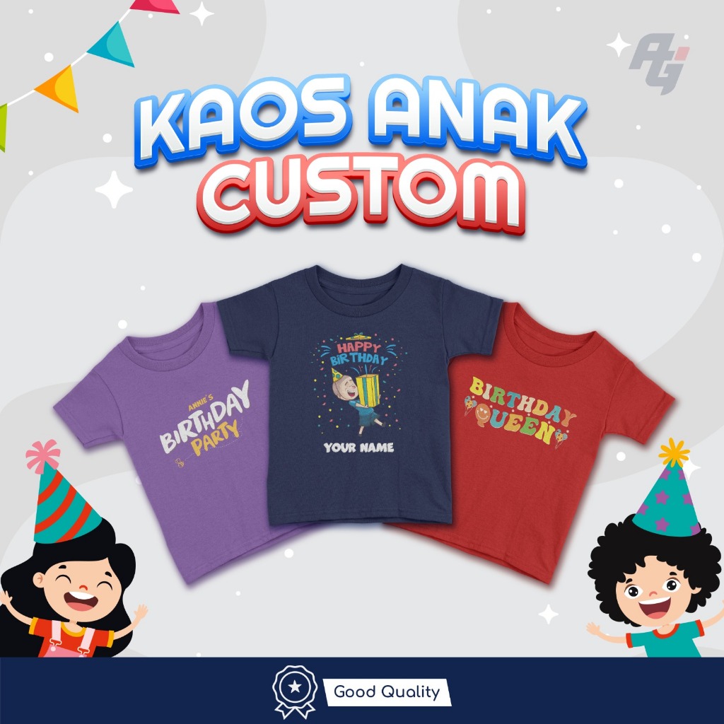 Kaos Ulang Tahun Anak / Baju Ultah Keluarga KAOS CUSTOM SABLON PREMIUM