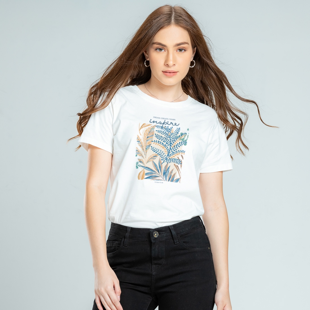 C2 Sorela White T-Shirt Wanita