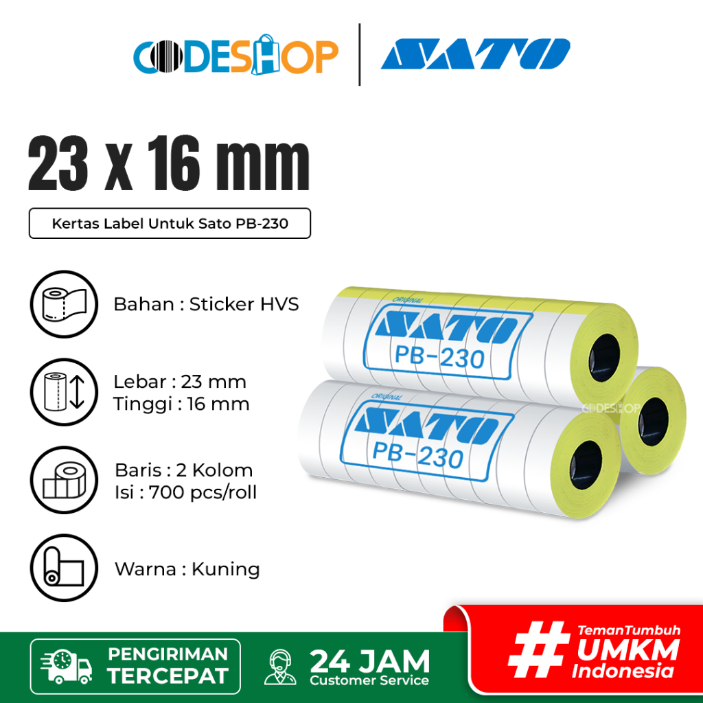 

Label Sato 16x23 mm Stiker Printer Harga SATO