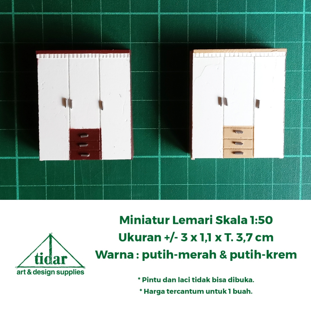 

[MR] HR - Miniatur Maket Lemari Skala 1:50 - Almari Pakaian / Baju 3 Pintu