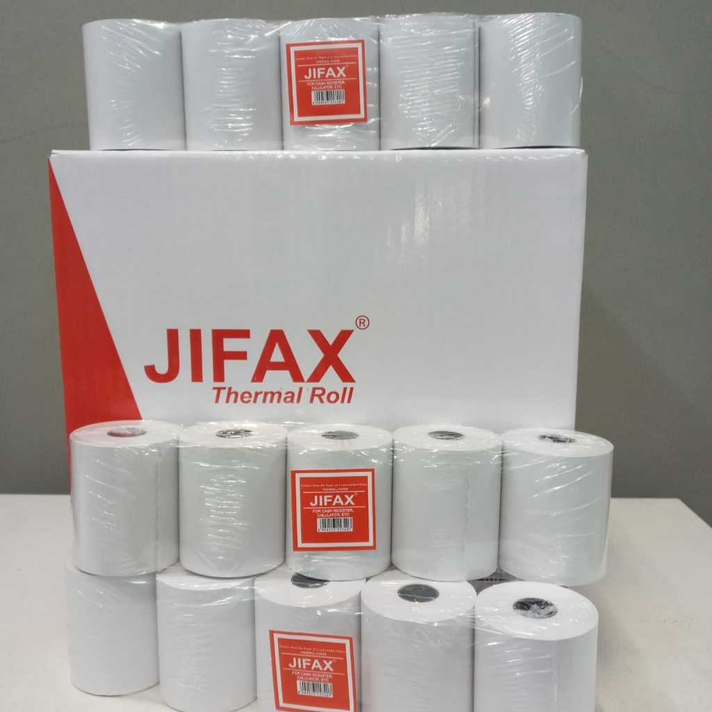 

kertas thermal roll 57mm x 48mm Jifax merah - murah per 5roll