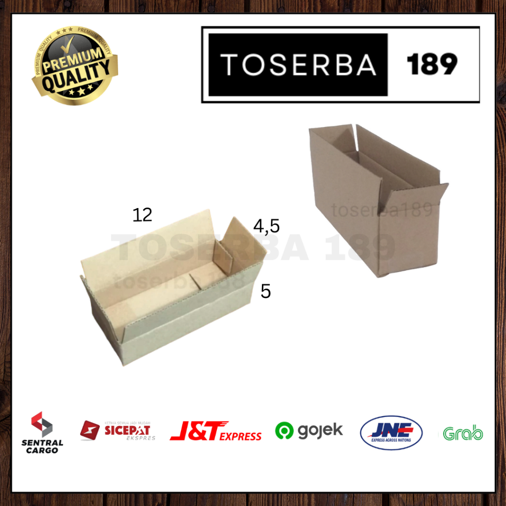 

Kotak kardus box packing uk 12x4,5x5 SHEET POLOS