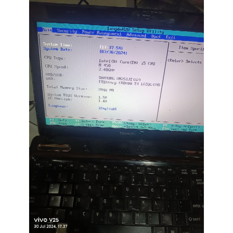 motherboard toshiba L635 L630 intel core i5 bonus ram 2gb