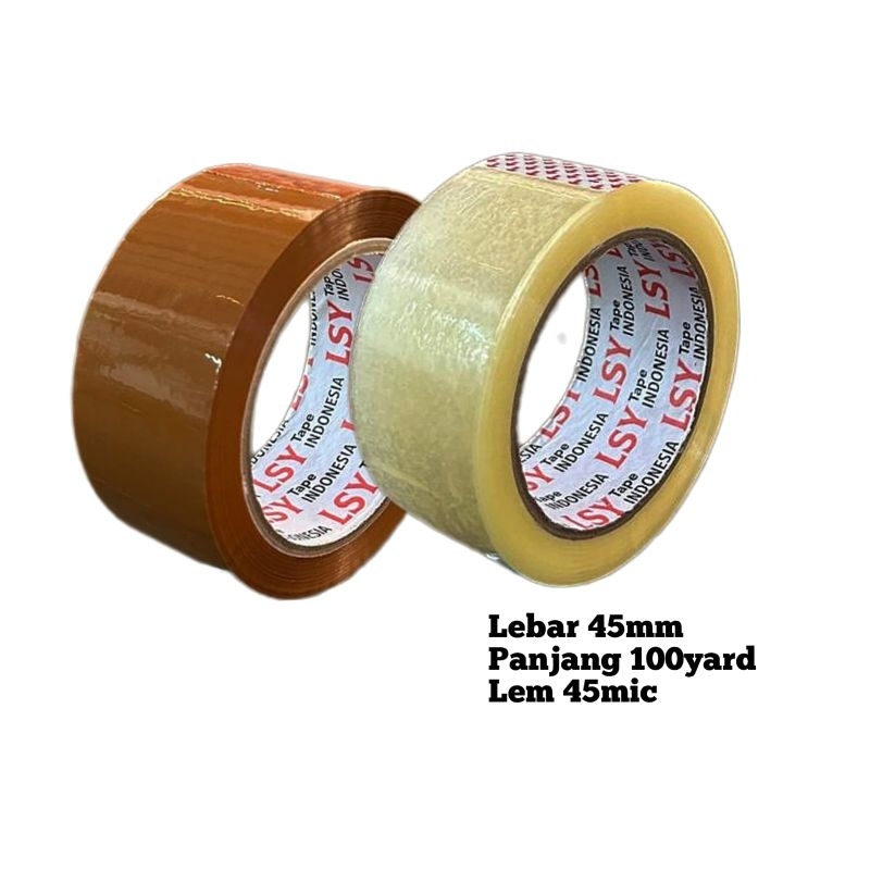 

lakban bening - cokelat kualitas LSY TAPE 45mm x 100yard full ( CMH )