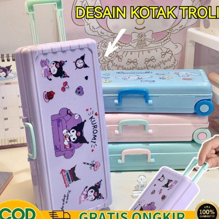 

Promosi Menarik CODSanrio DIY Kotak Alat Tulis Bentuk Bagasi Kreatif Portabel Kapasitas Besar Cute Girl Heart 3D Pencil Bag