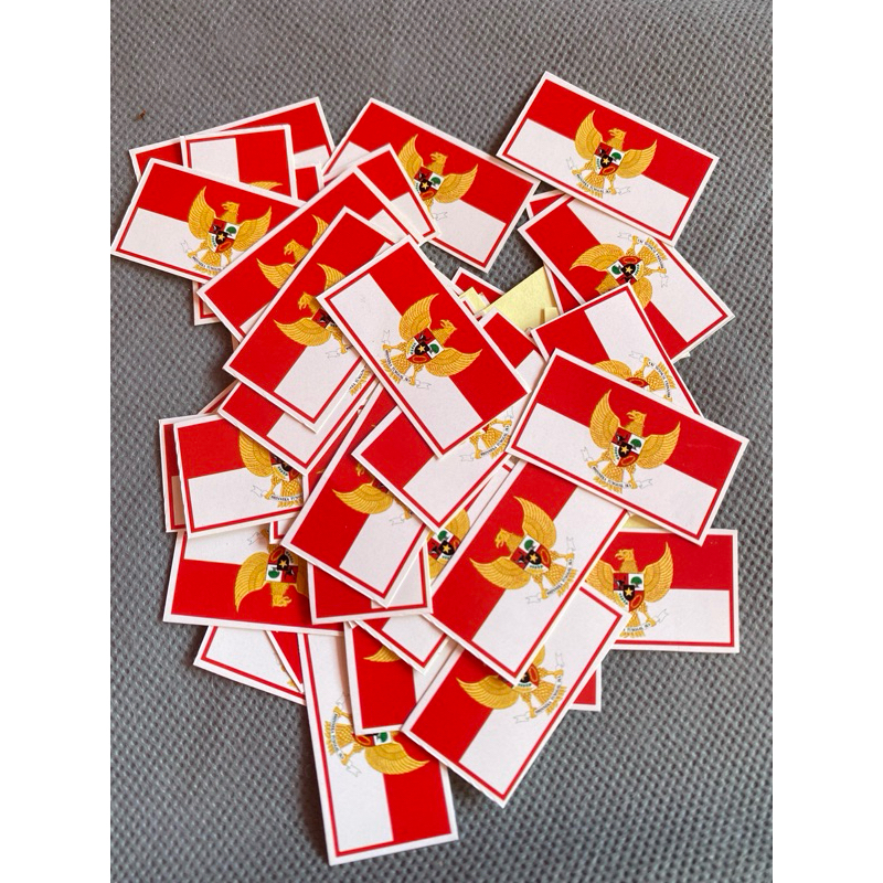 

Stiker bendera Garuda tempel pipi 1pack Isi 50pc