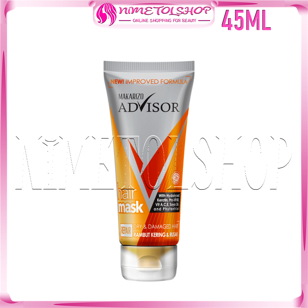 [SATUAN] MAKARIZO Advisor Hair Mask 45ml Masker Rambut Keratin Rusak Kering Bercabang Menutrisi