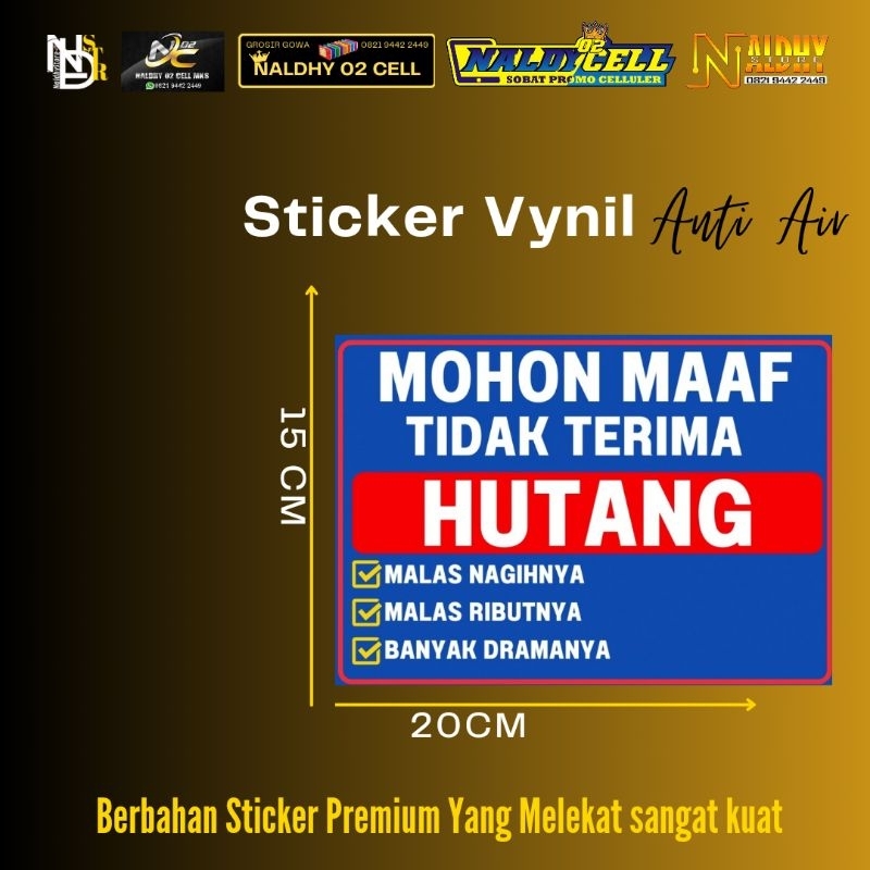 

STIKER VYNIL ( MOHON MAAF TIDAK TERIMA UTANG )