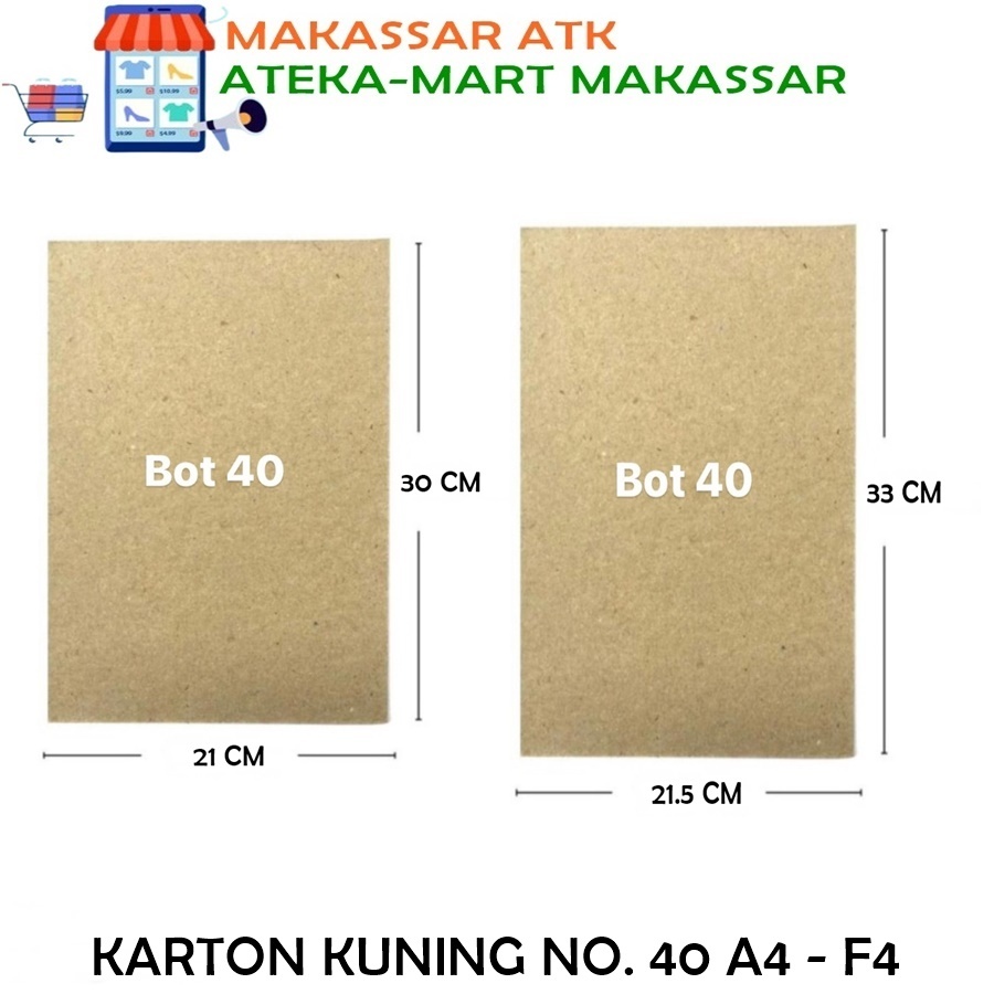 

[BKS/5LBR] KARTON KUNING NO.40 TEBAL KARTON SKRIPSI A4 - F4 HARD BOARD