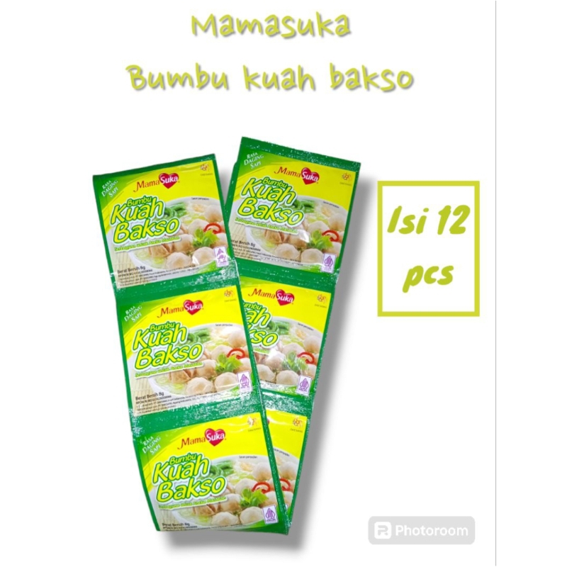 

MamaSuka bumbu kuah bakso 12 pcs × 8gr [HARGA 1 RENTENG] bumbu serbaguna / bumbu kaldu / kuah bakso.