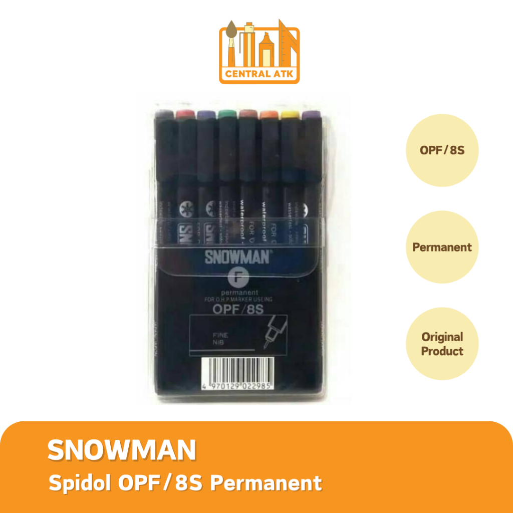 SPIDOL SNOWMAN FINE OHP 8 WARNA MARKER (FINE)