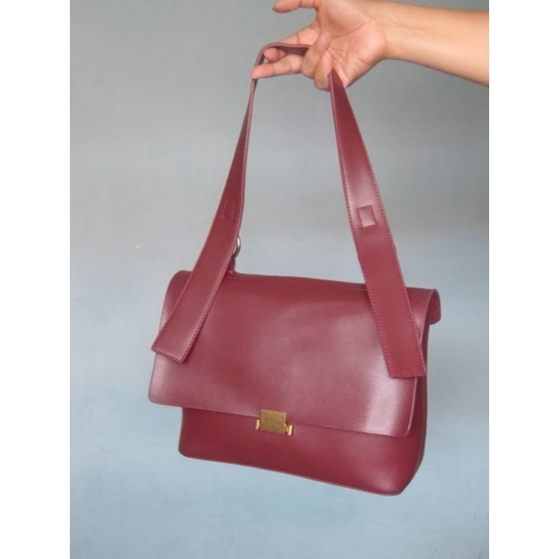 TAS MARUN / MAROON BAG / TAS WANITA HAND BAG / TAS KULIT SEKEN / TAS KULIT SELEMPANG