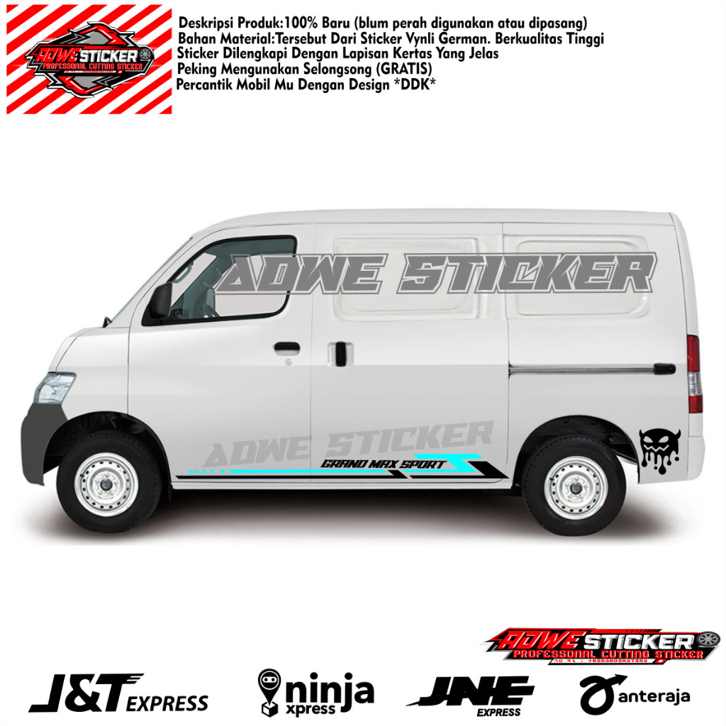 Sticker stiker daihatsu granmax stiker minibus grandmax luxio apv custom text