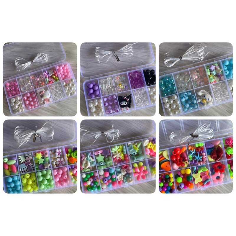 Mainan meronce anak diy beads gelang kalung anak