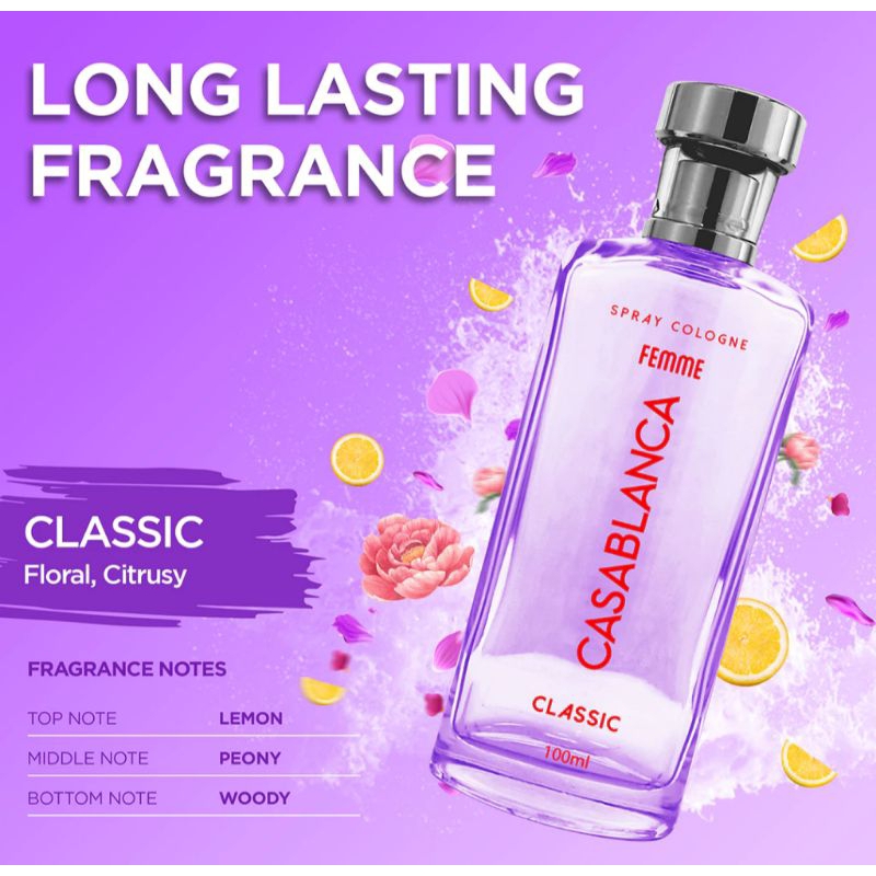 Parfum Casablanca Spray Cologne Glass Botol kaca