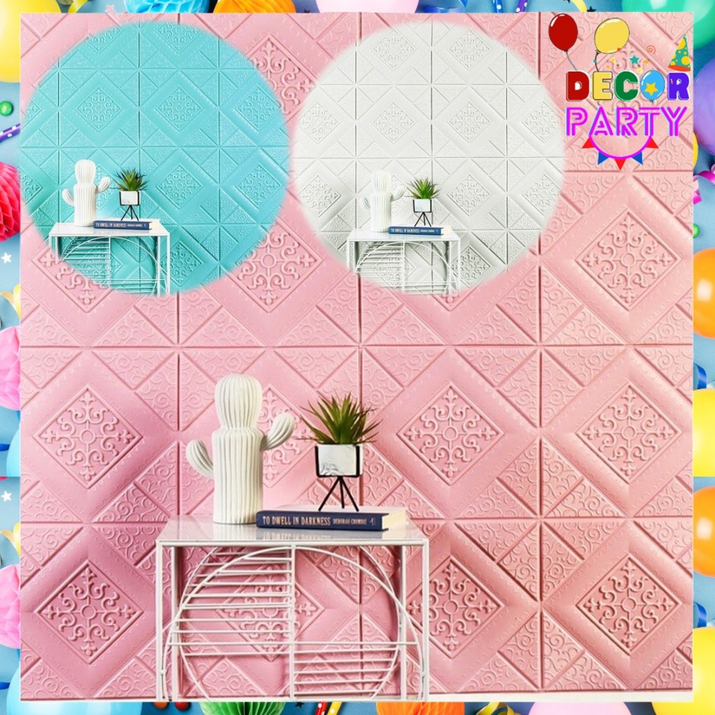 DP Wallpaper 3D Foam Motif Batik Sultan 70 x 70Cm Tebal 6mm Sticker Wallborder Dinding 3D Motif Kota