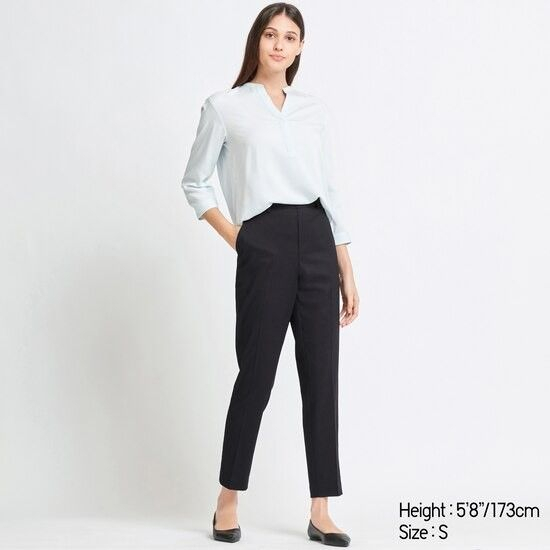 UNIQLO Celana Kerja Kasual Ezy Ankle Pants - Hitam Wanita
