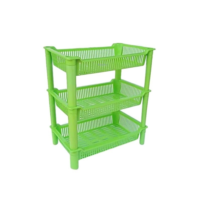 Rak segi mini susun 3 rak dapur serbaguna / rak bumbu mini / rak plastik 3 susun mini