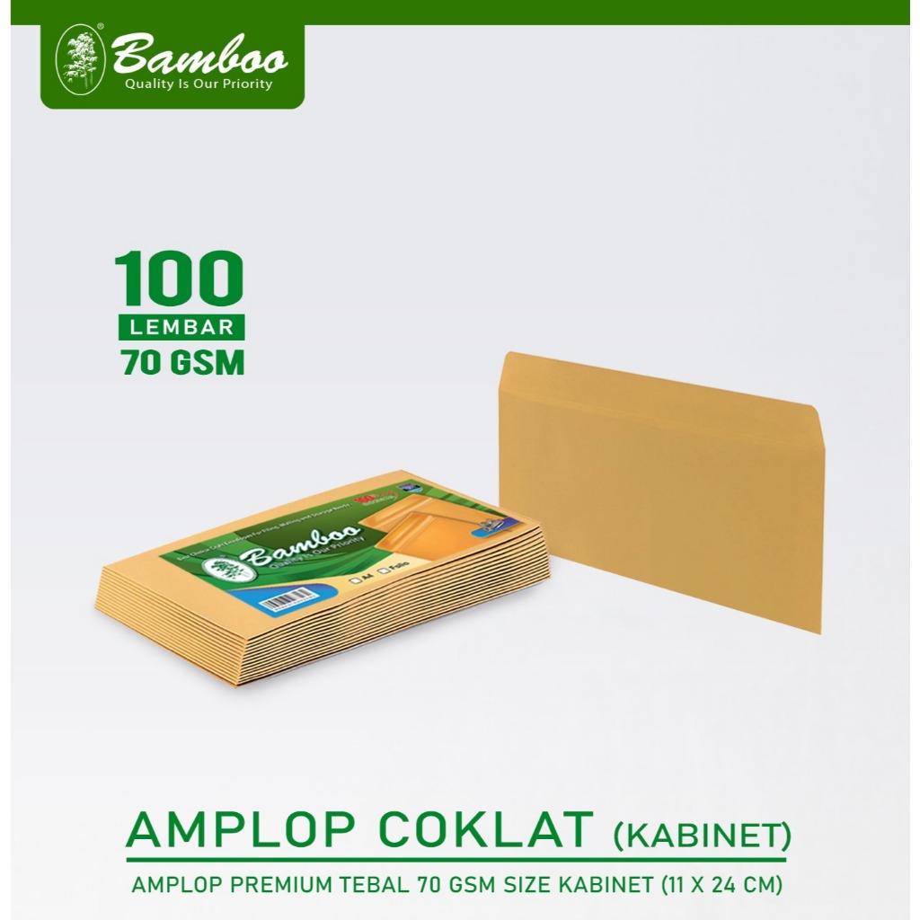 

Bamboo Amplop Coklat Kabinet ( isi 100 lembar )