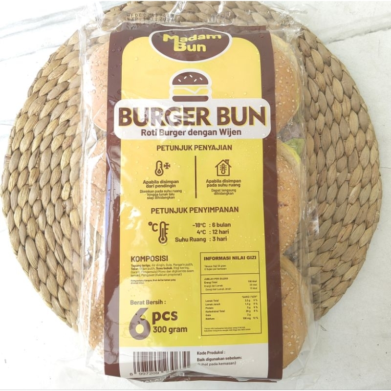 

Madam Bun Roti Burger Wijen Isi 6/300gr