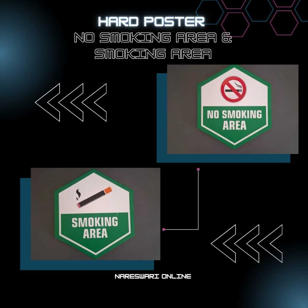 Hard Poster No Smoking Area & Smoking Area