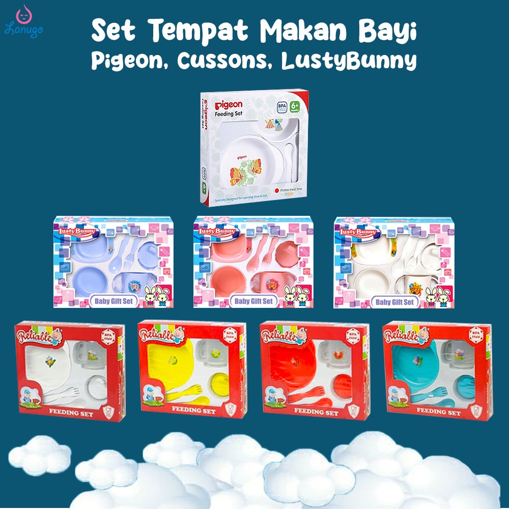 PIGEON Feeding Set Mini Batik / Set Tempat Makan Kecil Bayi / Perlengkapan Makan Bayi Pigeon Motif