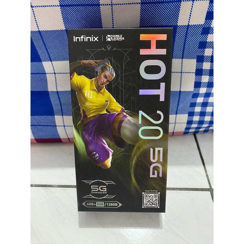 Infinix Hot 20 5G 4/128GB -Mediatek Dimensity 810 Second Mulus Biru 4/128