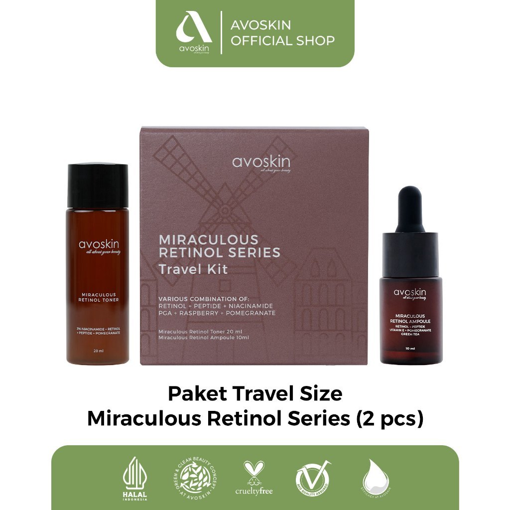 Paket Skincare Travel Size-Avoskin Miraculous Retinol Series