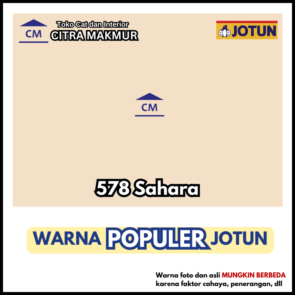 JOTUN 0578 SAHARA (WARNA Cream Terang) KEMASAN GALON - Cat Tembok Exterior dan Interior Jotun (Klik 