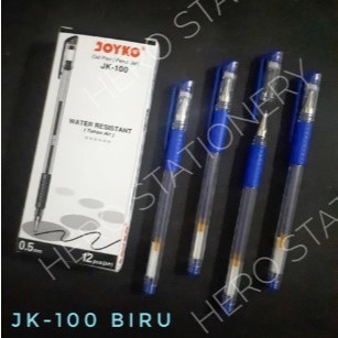 

Joyko pen gel tahan air water resistant 0.5 mm JK-100 biru . 12 unit