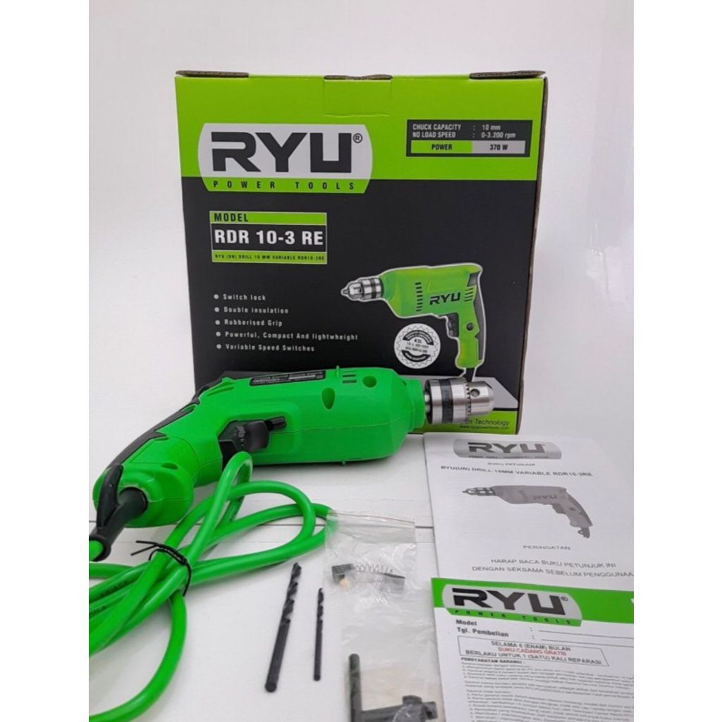 RYU RDR10-3RE Mesin Bor listrik tangan 10mm RYU RDR10-3RE
