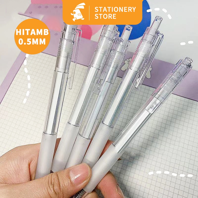 

pena gel/Gel pen Hitam 0.5mm/Pulpen Sederhana Muji Style Transparan-Rabbit Stationery