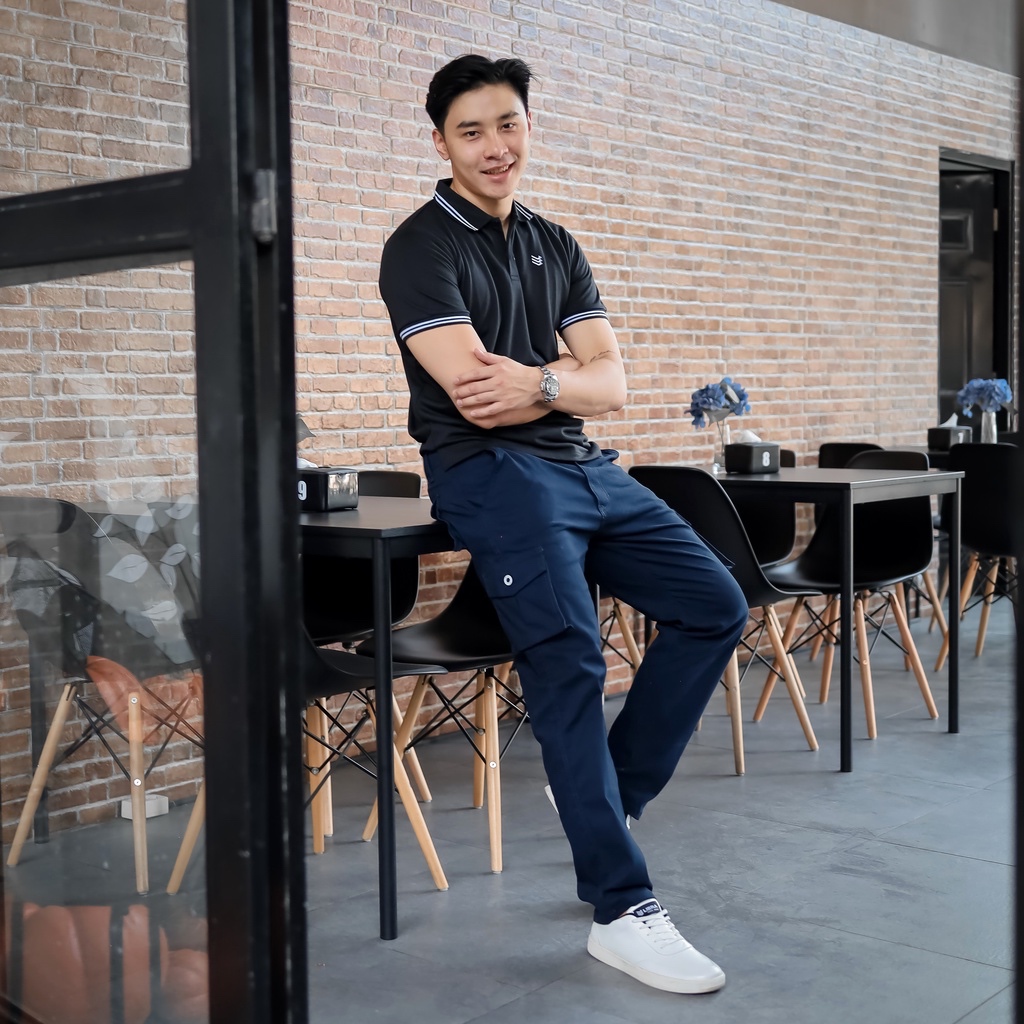 Celana Cargo Panjang pria Navy