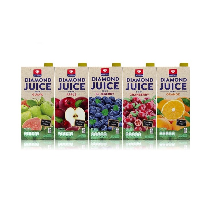 

Diamond Juice UHT 1Ltr - Blueberry Cranberry Guava Orange Apple - Gosend Grab Only