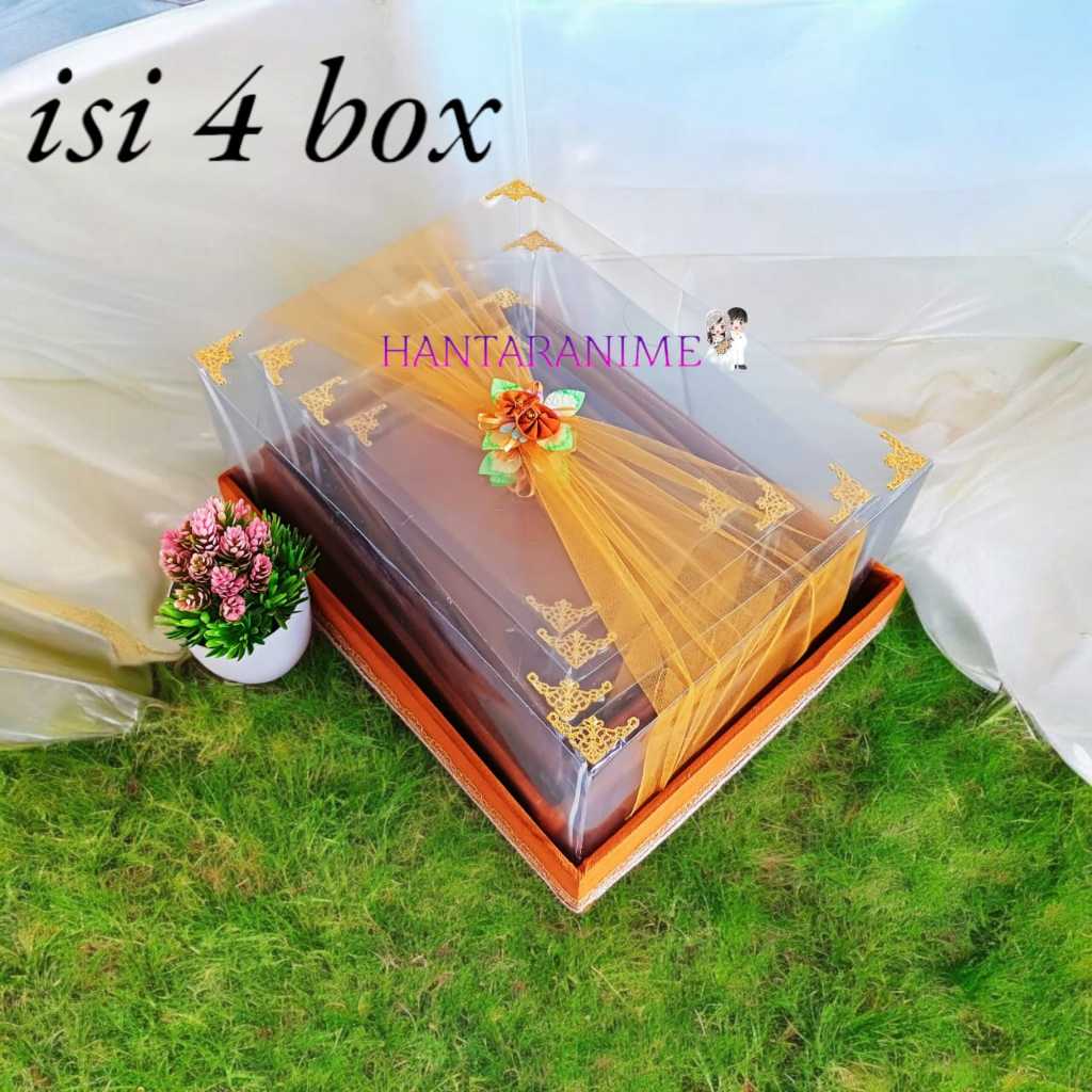 Box Kotak Seserahan Pernikahan Satu Set Isi 4 Kotak Hantaran Mahar Perhiasan Tempat Cincin Atau Perh