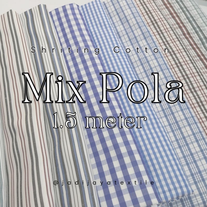 katun yarndyed / katun yarndied / shirting cotton 1.5 meter / kain perca katun / kain potongan katun