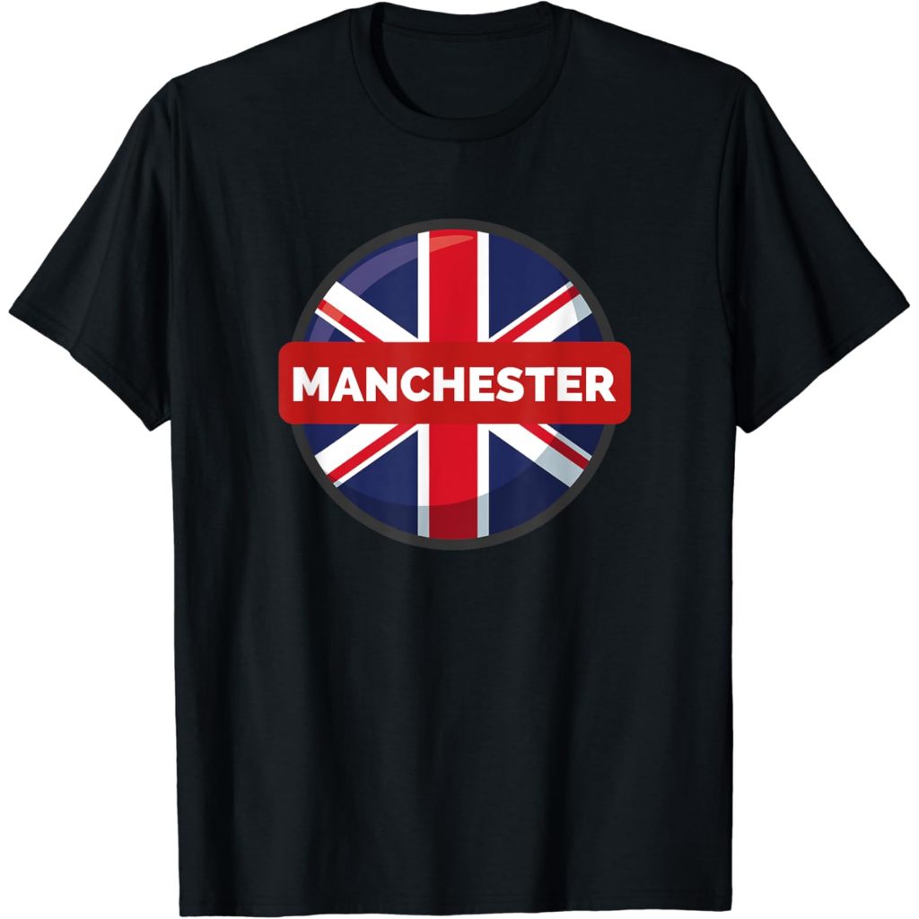 Kaos Dewasa Manchester UK Flag United Kingdom Souvenirs For Gift T-Shirt Fashion Baju Atasan Anak La