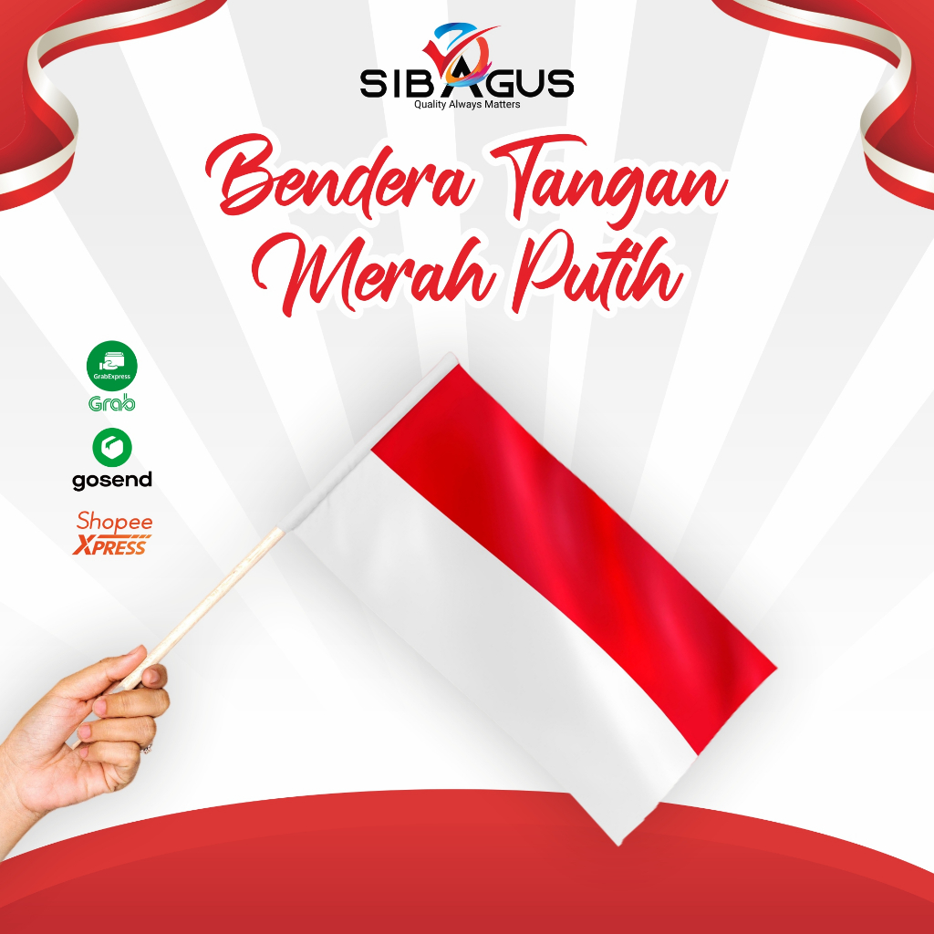 Bendera Tangan Merah Putih | Bendera Kecil Custom Nama RT