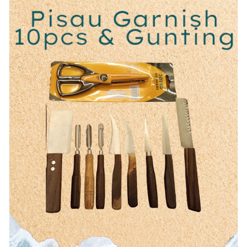 pisau carving isi 10 gunting / pisau ukir buah / pisau ukir sayur / pisau garnis