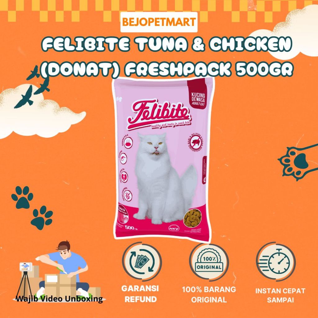 Makanan Kucing Felibite donat 500gr Dewasa Kering