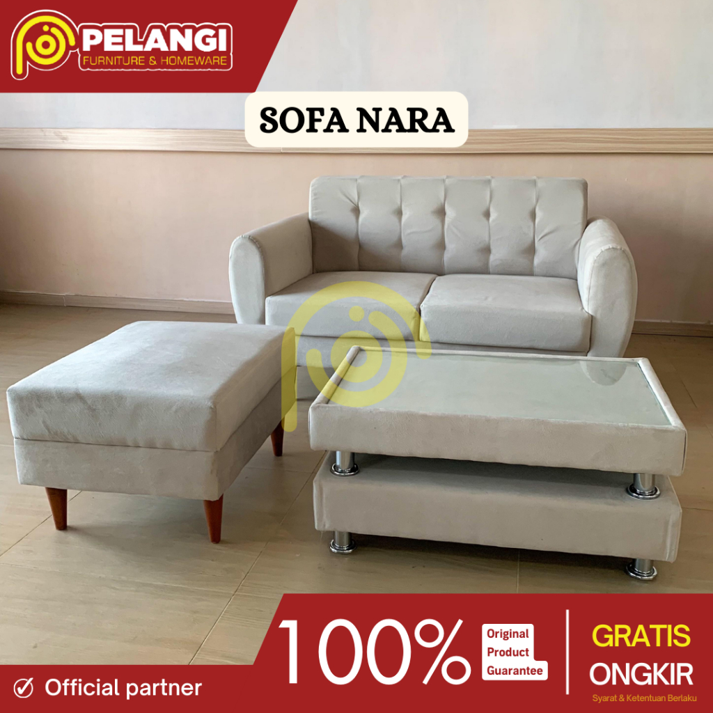 Sofa Nara | Sofa Minimalis + Puk + Meja | Sofa Tamu Minimalis | Sofa Minimalis | Sofa Full Set