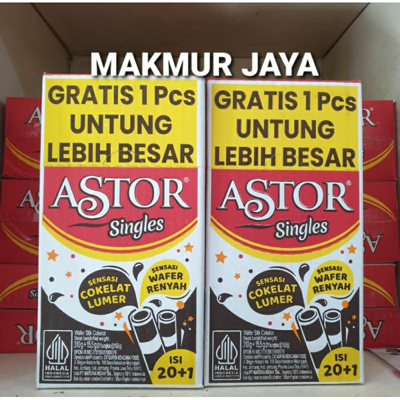 

ASTOR SINGLES COKELAT 18gr Wonderful Sensation (1 Box isi 20 pcs)