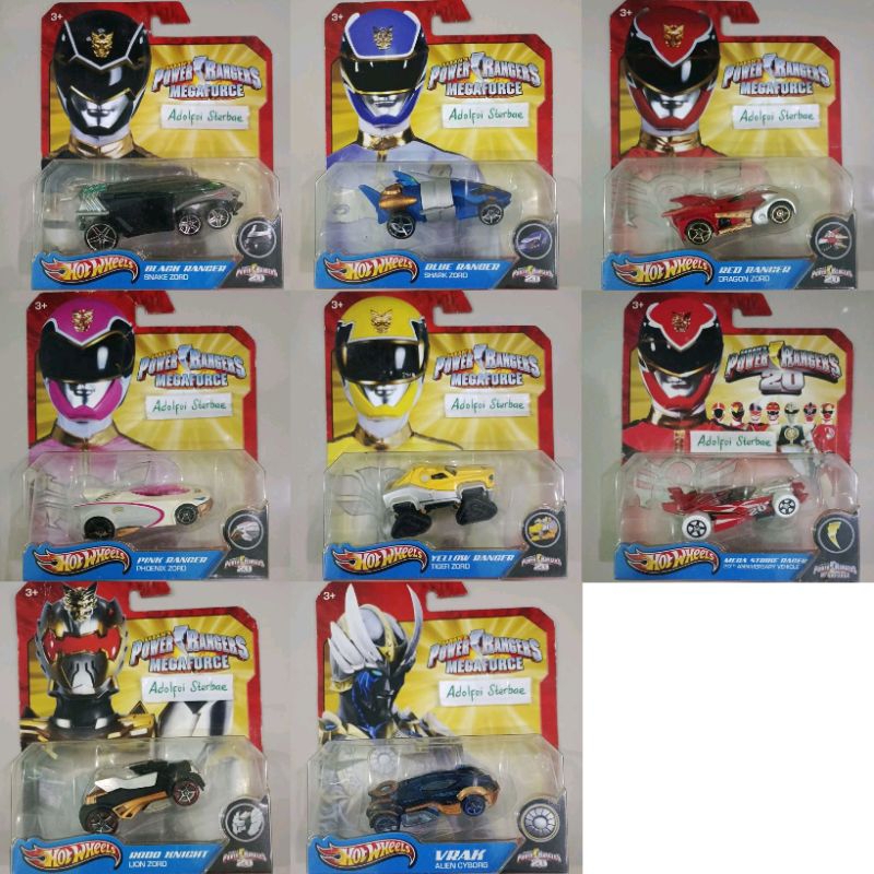 hotwheels hot wheels saban's power rangers megaforce red dragon zord blue ranger shark zord hiu vrak